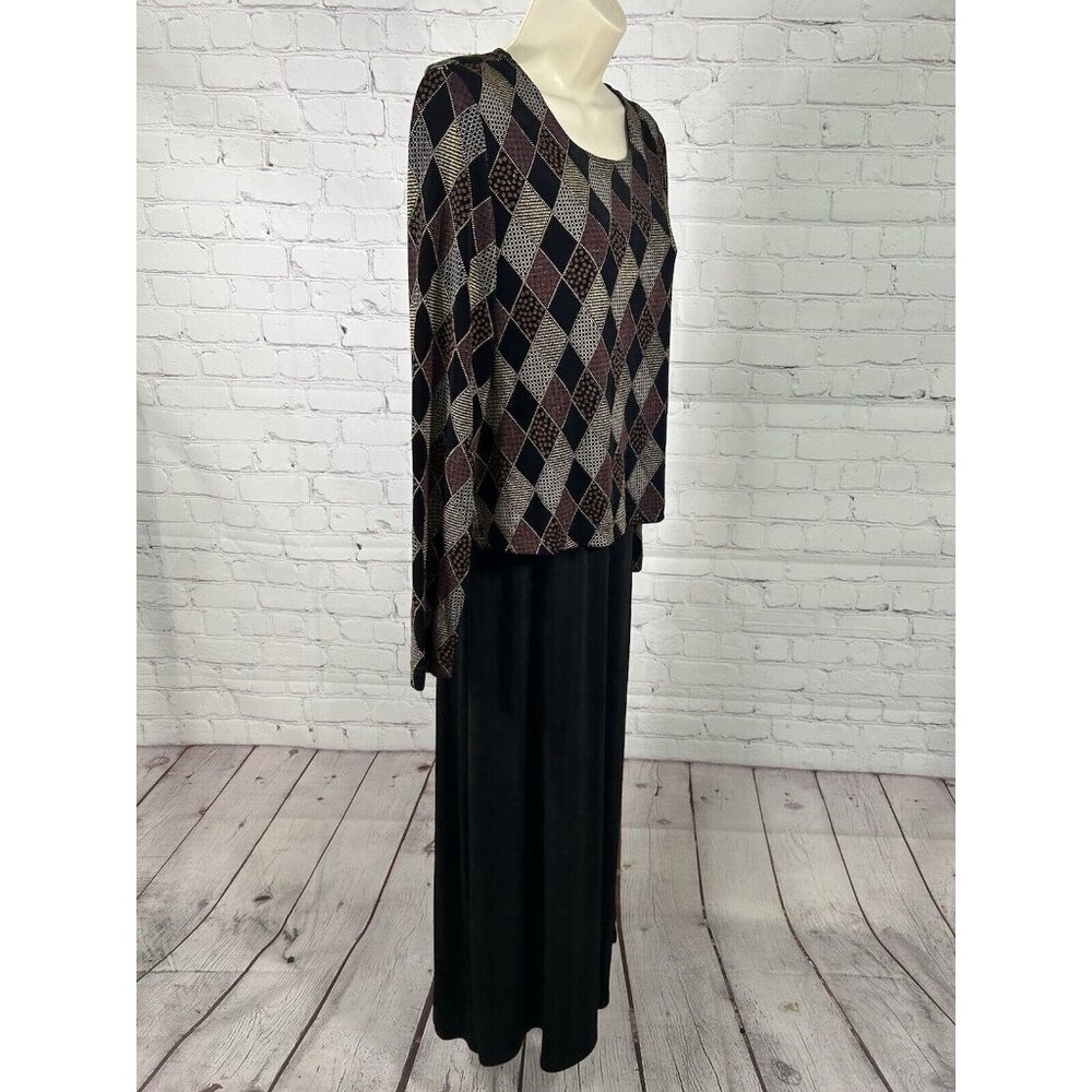 VTG Rabbit Rabbit Rabbit Designs Long Sleeve Layered Maxi Dress Women’s 14 - Picture 8 of 9